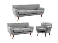 RABHE JUEGO DE SALA VINTAGE 321 COLONIA - GRIS